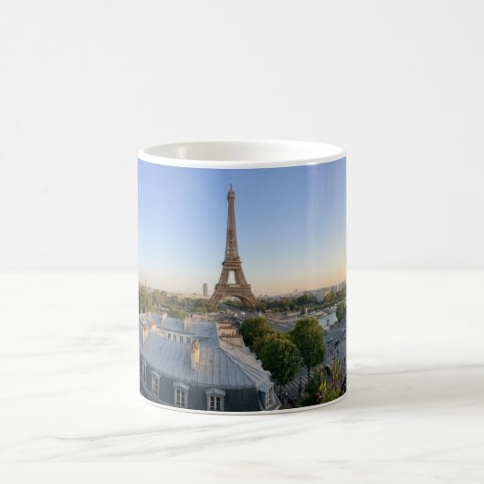 Custom Paris Panoramic Skyline View Eiffel Tower Koffiemok (Center)