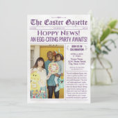 Custom Pasen Uitnodiging Uitnodiging Krant w. Foto (Staand voorkant)