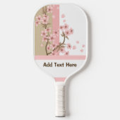 Custom Pastel Bloemen Pickleball Paddle (Voorkant)