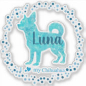 Custom Pastel blue chihuahua Silhouette sticker (Devant)