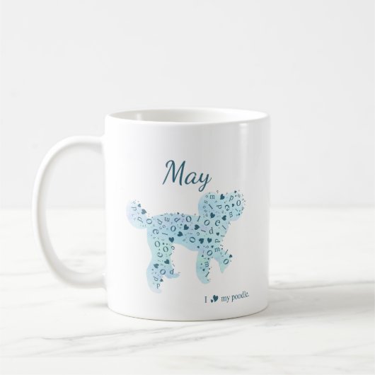 Custom Pastel Blue Poedel Silhouette Mok (Links)