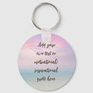 CUSTOM Pastel Dream Beach Motivatie Quote Sleutelhanger