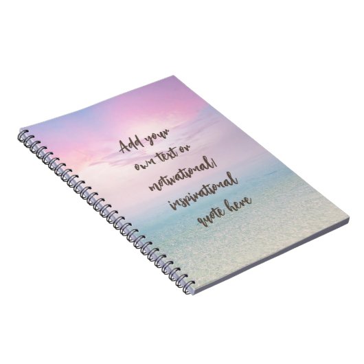 CUSTOM Pastel Dream Beach Motivational Quote Notitieboek (Rechterzijde)