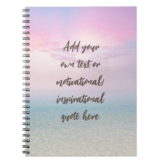 CUSTOM Pastel Dream Beach Motivational Quote Notitieboek (Voorkant)