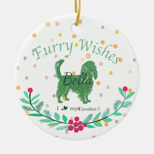 Custom Pastel Green Cavalier King Charles Spaniel Keramisch Ornament (Voorkant)