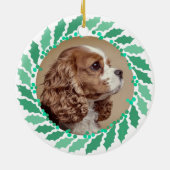 Custom Pastel Green Cavalier King Charles Spaniel Keramisch Ornament (Achterkant)