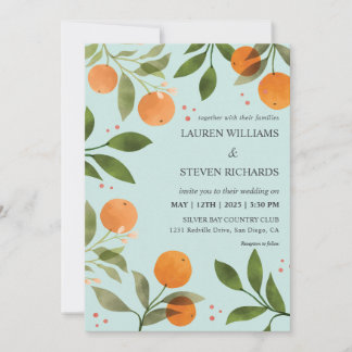 Custom Pastel Groene Sinaasappels Groene bloemen H Kaart