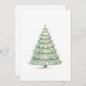 Custom Pastel Holiday Tree Christmas Note Kaart (Voorkant / Achterkant)