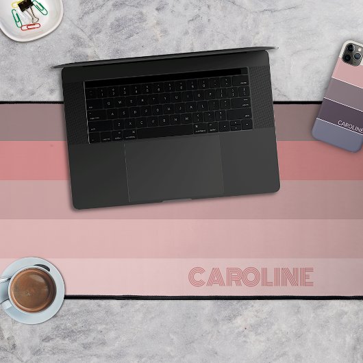 Custom Pastel Mauve Blush Roze Strepen Art Patroon Bureaumat