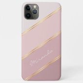 Custom Pastel Mauve Roos Blush Roze Art Stripes Case-Mate iPhone Case (Achterkant)