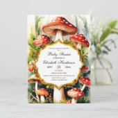 Custom Pastel Mushroom Baby shower Kaart (Staand voorkant)