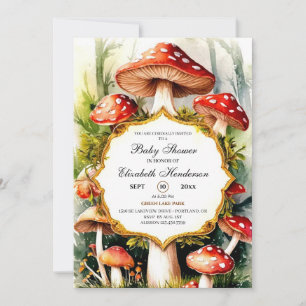 Custom Pastel Mushroom Baby shower Kaart
