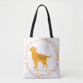 Custom pastel orange Labrador Retriever tote bag (Devant)