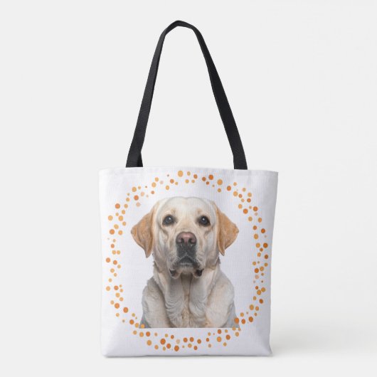 Custom pastel orange Labrador Retriever tote bag (Dos)