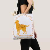 Custom pastel orange Labrador Retriever tote bag (De près)