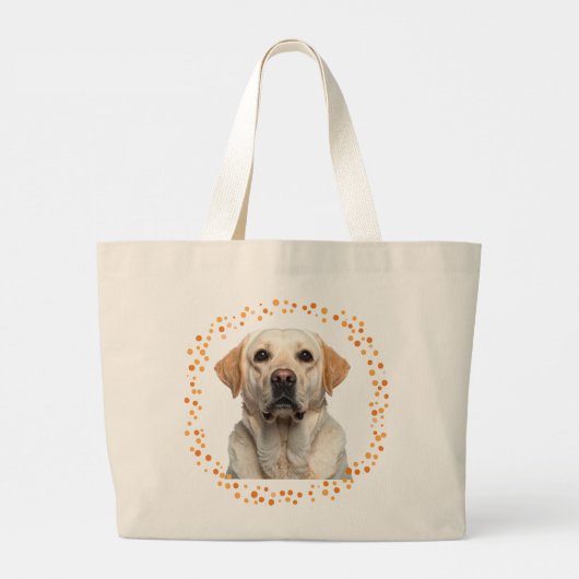 Custom Pastel Orange Labrador Retriever Tote Bag  (Dos)