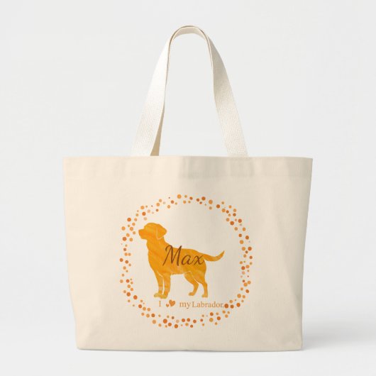 Custom Pastel Orange Labrador Retriever Tote Bag  (Devant)