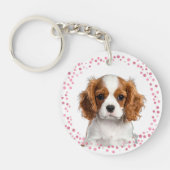 Custom pastel pink cavalier keychain Photo (Voorkant)