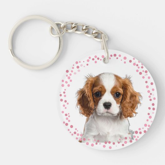 Custom pastel pink cavalier keychain Photo  (Voorkant)
