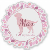 Custom Pastel Pink Labrador Retriever Sticker Gift (Devant)