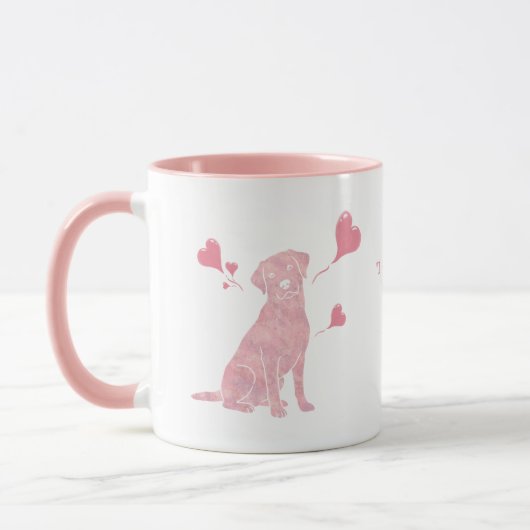 Custom Pastel Pink Labrador Retriever Valentine Mok (Links)