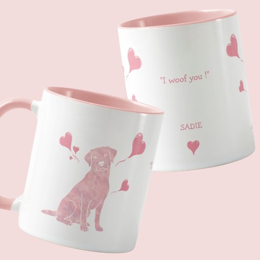 Custom Pastel Pink Labrador Retriever Valentine Mok