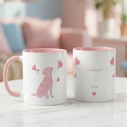 Custom Pastel Pink Labrador Retriever Valentine Mok