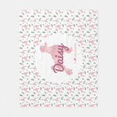 Custom Pastel Pink Poodle Christmas Blanket Gift Fleece Deken (Voorkant)