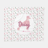 Custom Pastel Pink Poodle Christmas Blanket Gift Fleece Deken (Voorkant (Horizontaal))