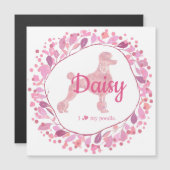 Custom Pastel Pink Poodle Silhouette  Magnet (Devant / Derrière)