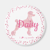 Custom Pastel Pink Poodle Silhouette Magnet (Devant)