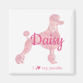 Custom Pastel Pink Poodle Silhouette  Magnet (Devant)
