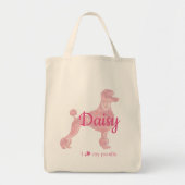 Custom Pastel Pink Poodle Silhouette tote bag (Voorkant)