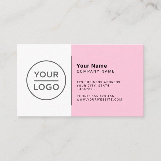 Custom pastel roze modern minimalistisch elke kleu visitekaartje (Voorkant)