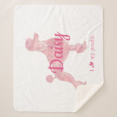 Custom Pastel Roze Poedel Silhouet Deken (Voorkant)