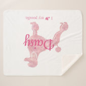 Custom Pastel Roze Poedel Silhouet Deken (Voorkant (horizontaal))