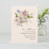 Custom Pastel Roze Wit Forever Love Wedding Kaart (Staand voorkant)