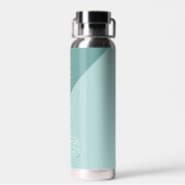 Custom Pastel Seafoam Mint Blauwgroen Jade Green Waterfles (Achterkant)