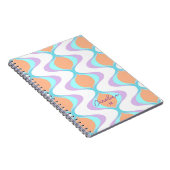 Custom Pastel Violet Sinaasappel Aqua Blue Ogee Wa Notitieboek (Rechterzijde)