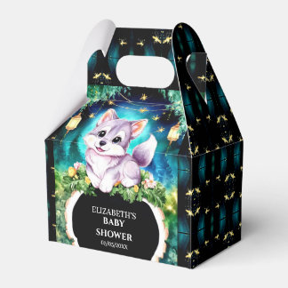 Custom Pastel Wolf Baby shower Bedankdoosjes
