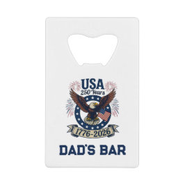 Custom Patriotic American Eagle 250 Years Kredietkaart Flessenopener