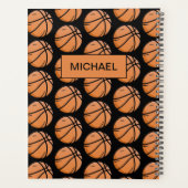 Custom Pattern Basketbalspeler en coach zwart Planner (Achterkant)