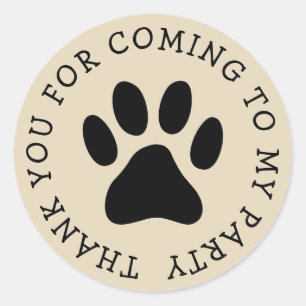 Custom paw print party stickers voor huisdier