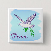 Custom Peace Dove met Olive Branch Button (Voorkant)