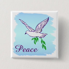 Custom Peace Dove met Olive Branch Button