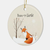 Custom Peace Earth Minimalist Vos Vogel Dier Keramisch Ornament (Links)