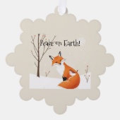 Custom Peace Earth Minimalist Vos Vogel Dier Ornament Kaart (Voorkant)