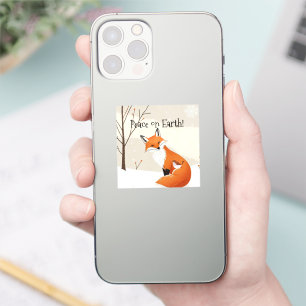 Custom Peace Earth Minimalist Vos Vogel Dier Sticker