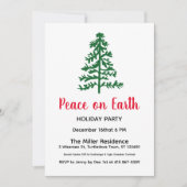 Custom Peace op Earth Holiday Party Kaart (Voorkant)