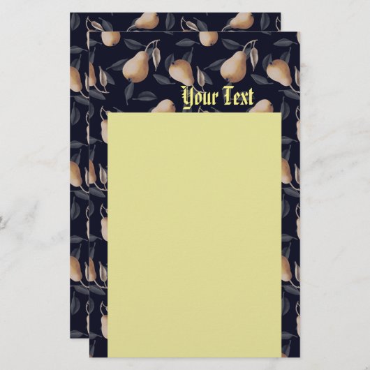 Custom Pear Moody Briefpapier (Voorkant / Achterkant)